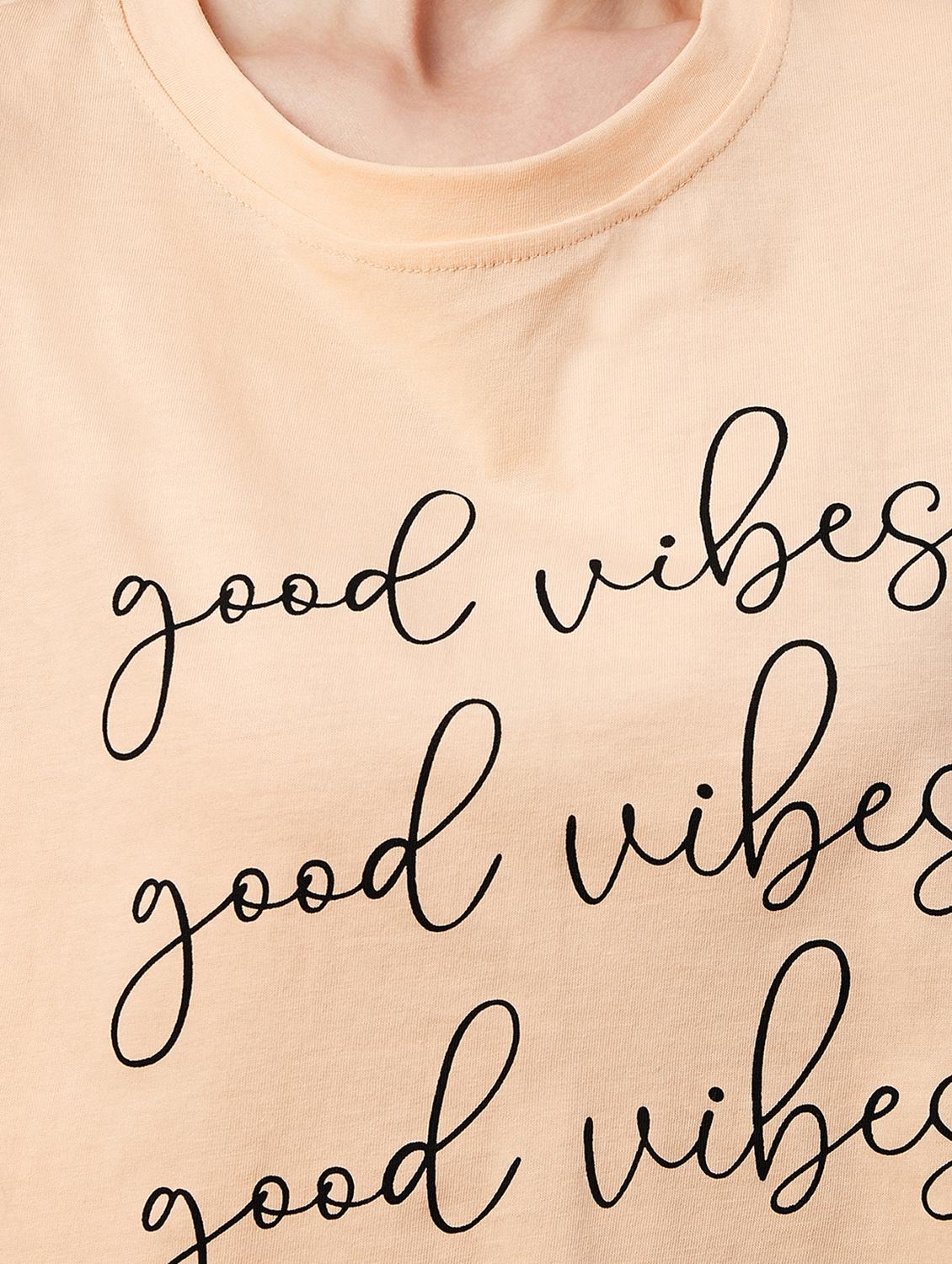 women's chest print crew neck t-shirt - 18426996 - Standard Image - 4
