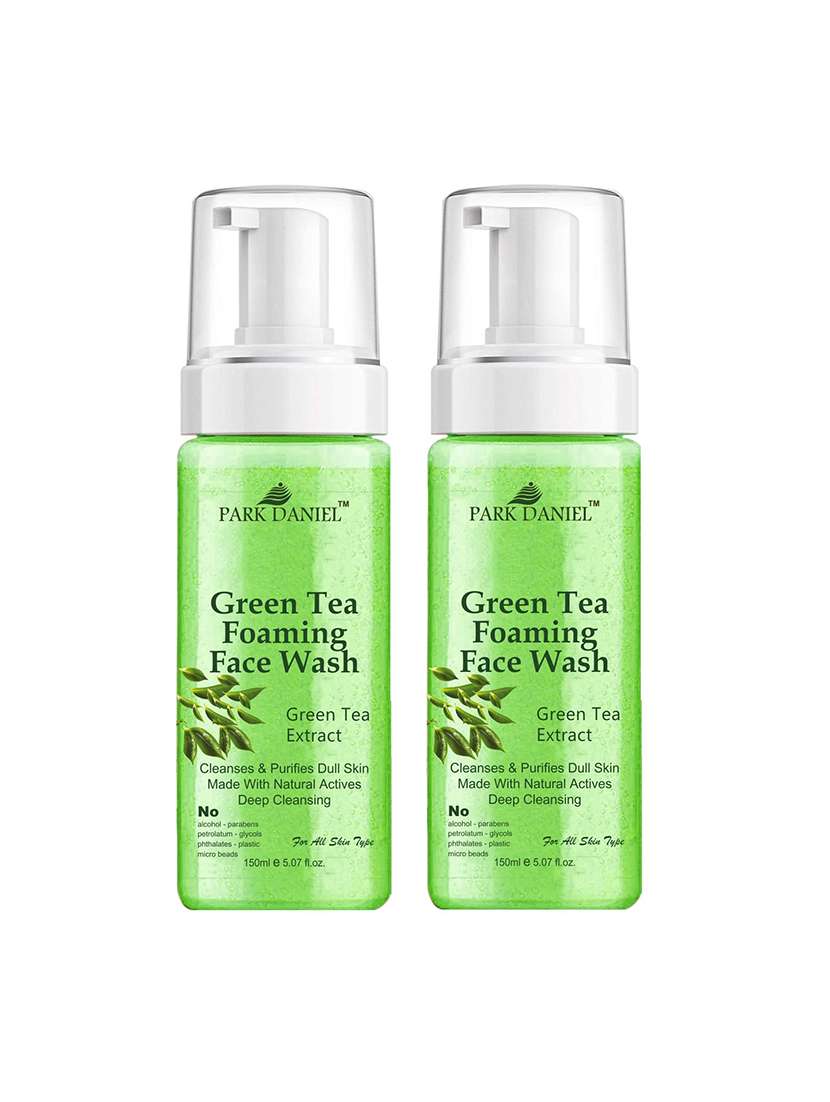 park daniel natural green tea foaming face wash combo pack of 2 of 150 ml(300 ml)