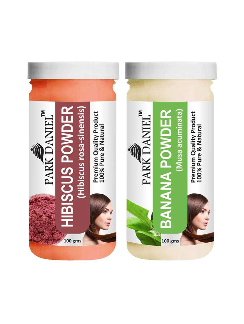 park daniel 100% pure & natural hibiscus powder & banana powder combo pack of 2 jars of 100 gms(200 gms)