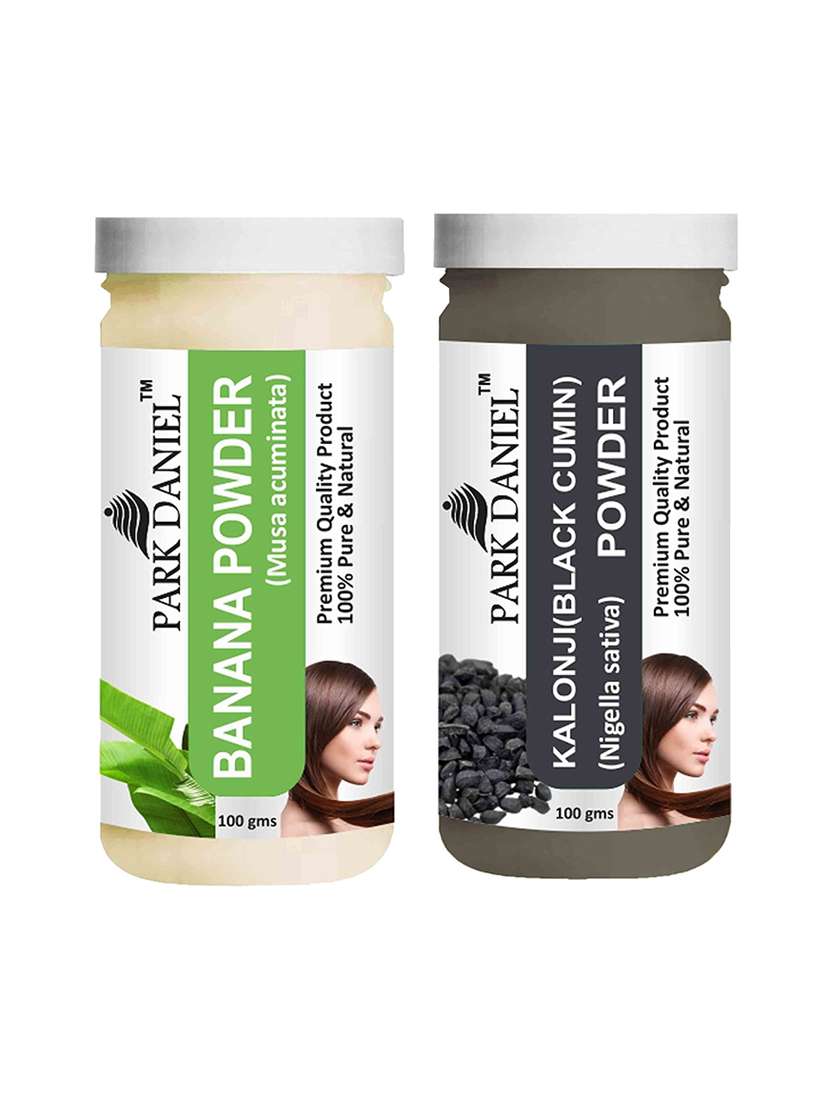 park daniel 100% pure & natural banana powder & kalonji (black cumin) powder combo pack of 2 jars of 100 gms(200 gms)
