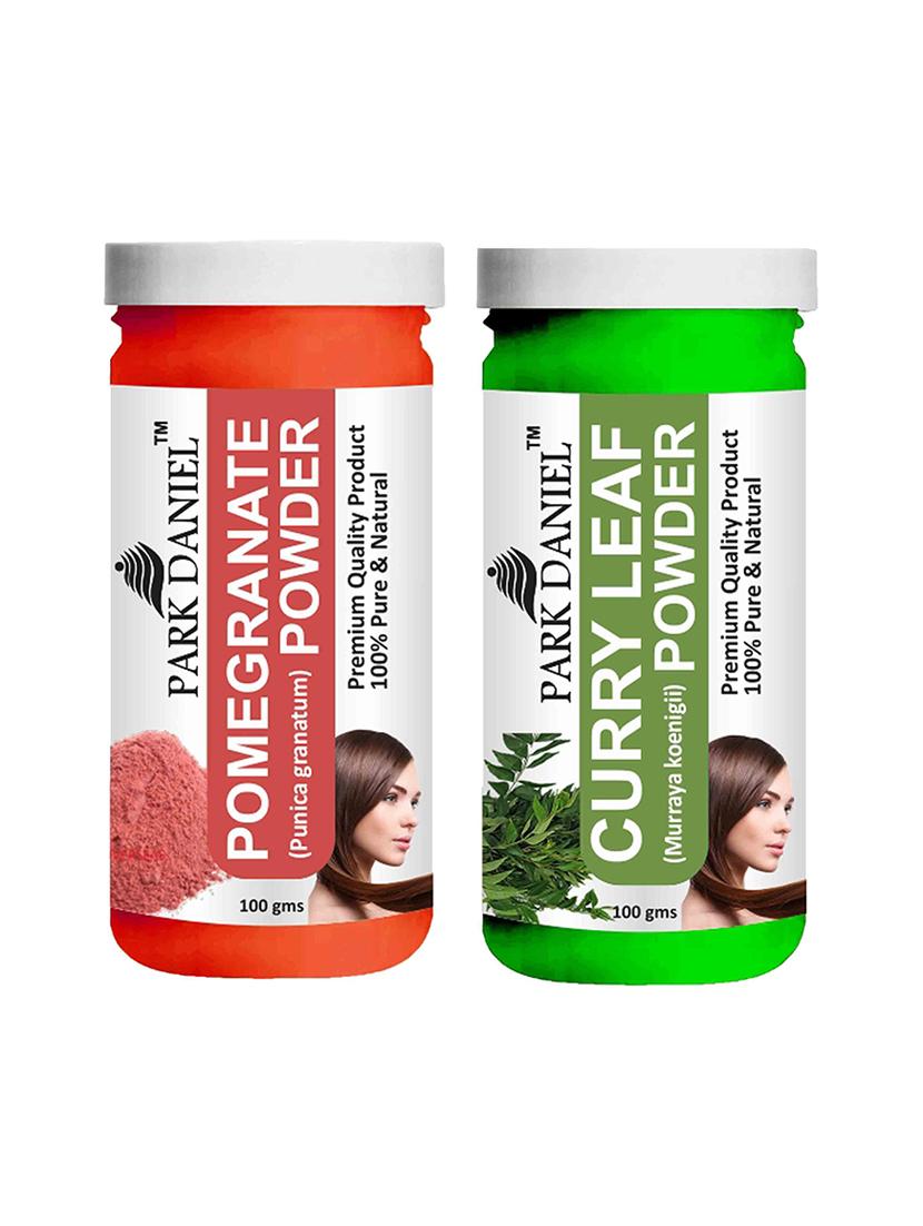 park daniel 100% pure & natural pomegranate powder & curry leaf powder combo pack of 2 jars of 100 gms(200 gms) - 18427829 -  Zoom Image - 0