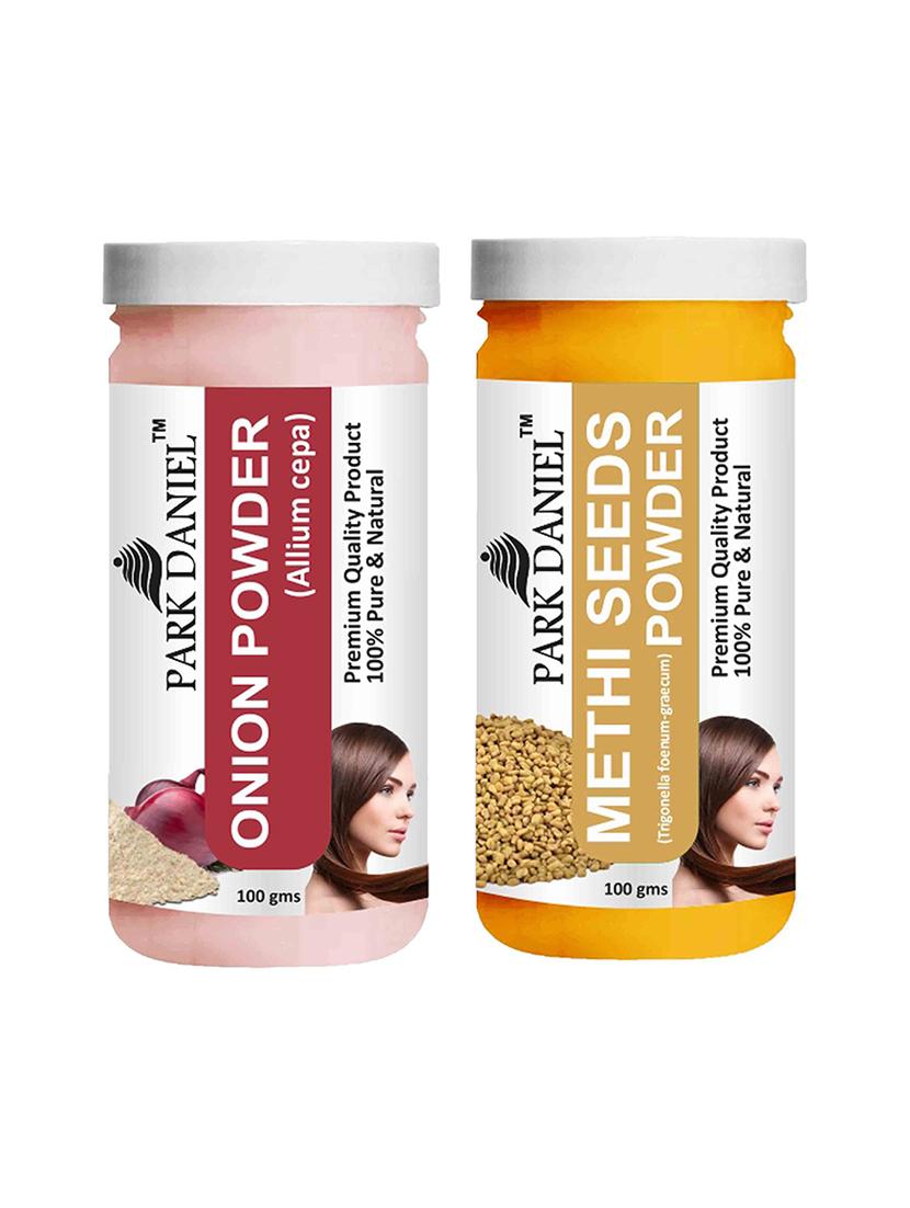 park daniel 100% pure & natural onion powder & methi powder combo pack of 2 jars of 100 gms(200 gms) - 18427997 - Zoom Image - 0