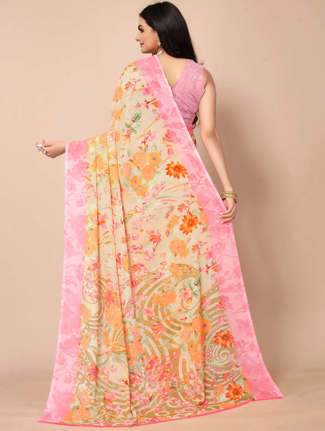 floral printed saree - 18428876 -  Standard Image - 1