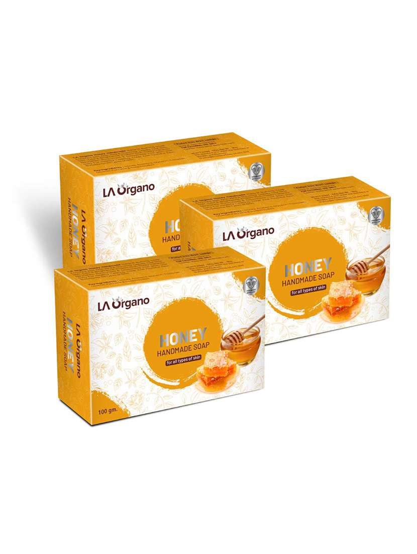 la organo honey handmade natural bath soap (pack of 3)