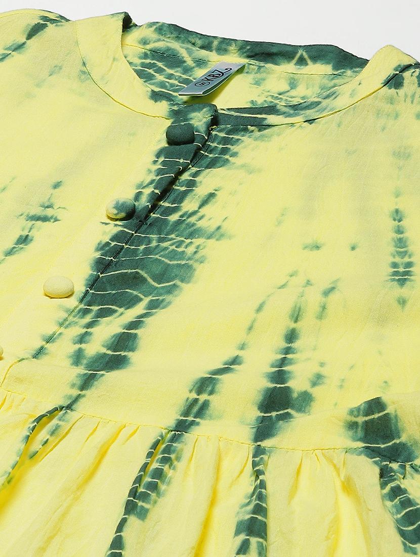 yellow tie & dye three quarter sleeve tunic - 18429149 - Standard Image - 4