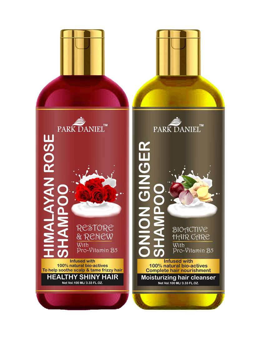 park daniel premium pure and natural himalaya rose shampoo & onion ginger shampoo combo pack of 2 bottle of 100 ml(200 ml)