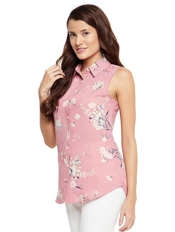 curved hem floral shirt - 18429475 -  Standard Image - 1