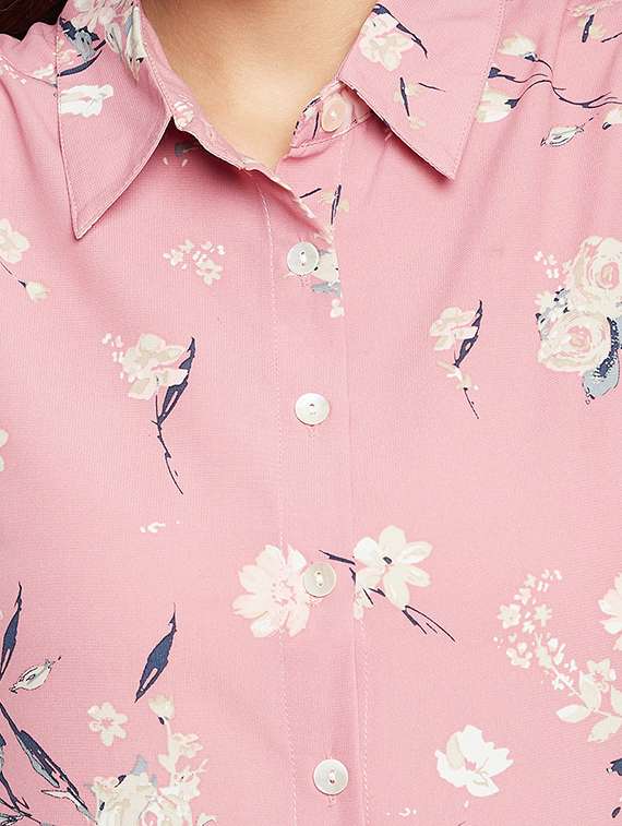 curved hem floral shirt - 18429475 -  Standard Image - 4
