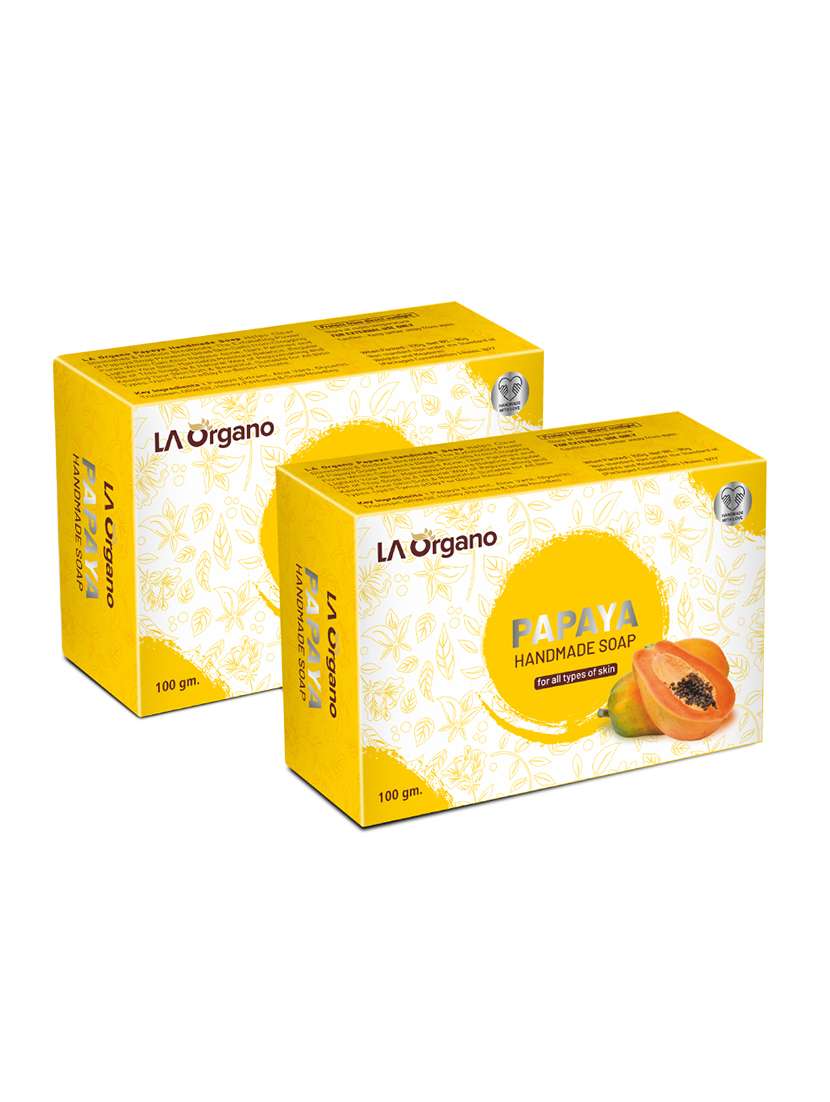 la organo papaya handmade natural bath soap (pack of 2)