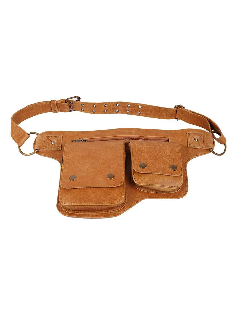 brown solid utility bag