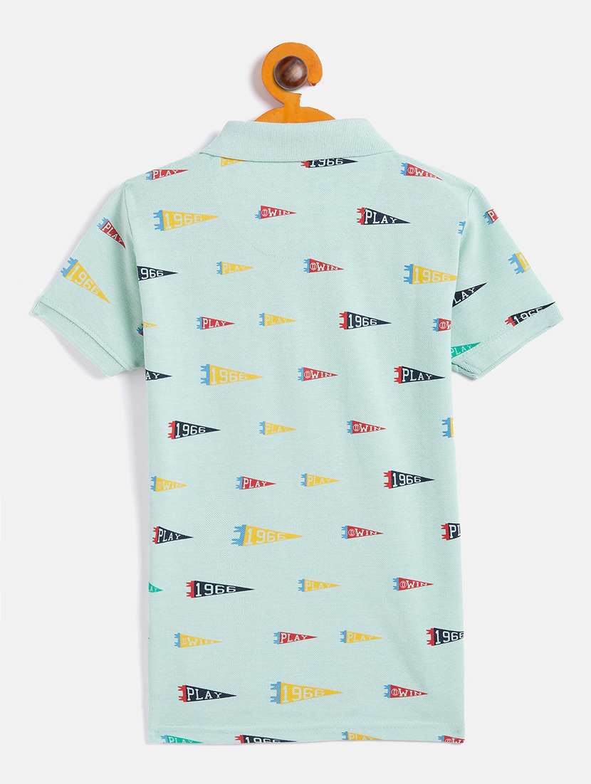 turquoise blue printed t-shirt - 18429914 - Standard Image - 1