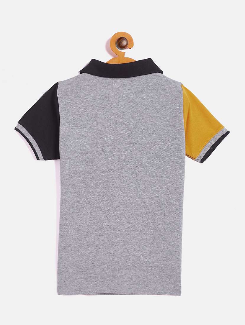 grey color block t-shirt - 18429927 -  Standard Image - 1