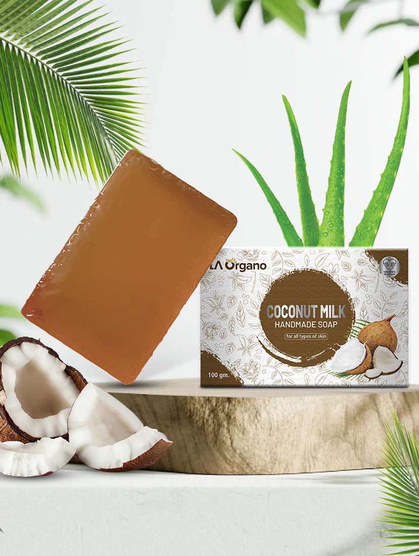 la organo coconut milk handmade natural bath soap (pack of 2)