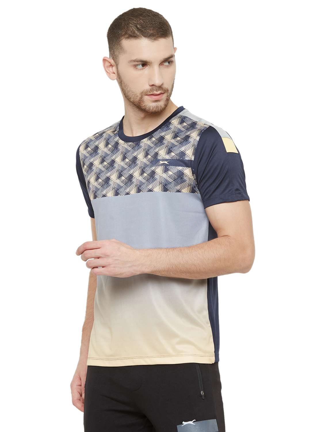 navy blue printed t-shirt - 18430027 -  Standard Image - 1