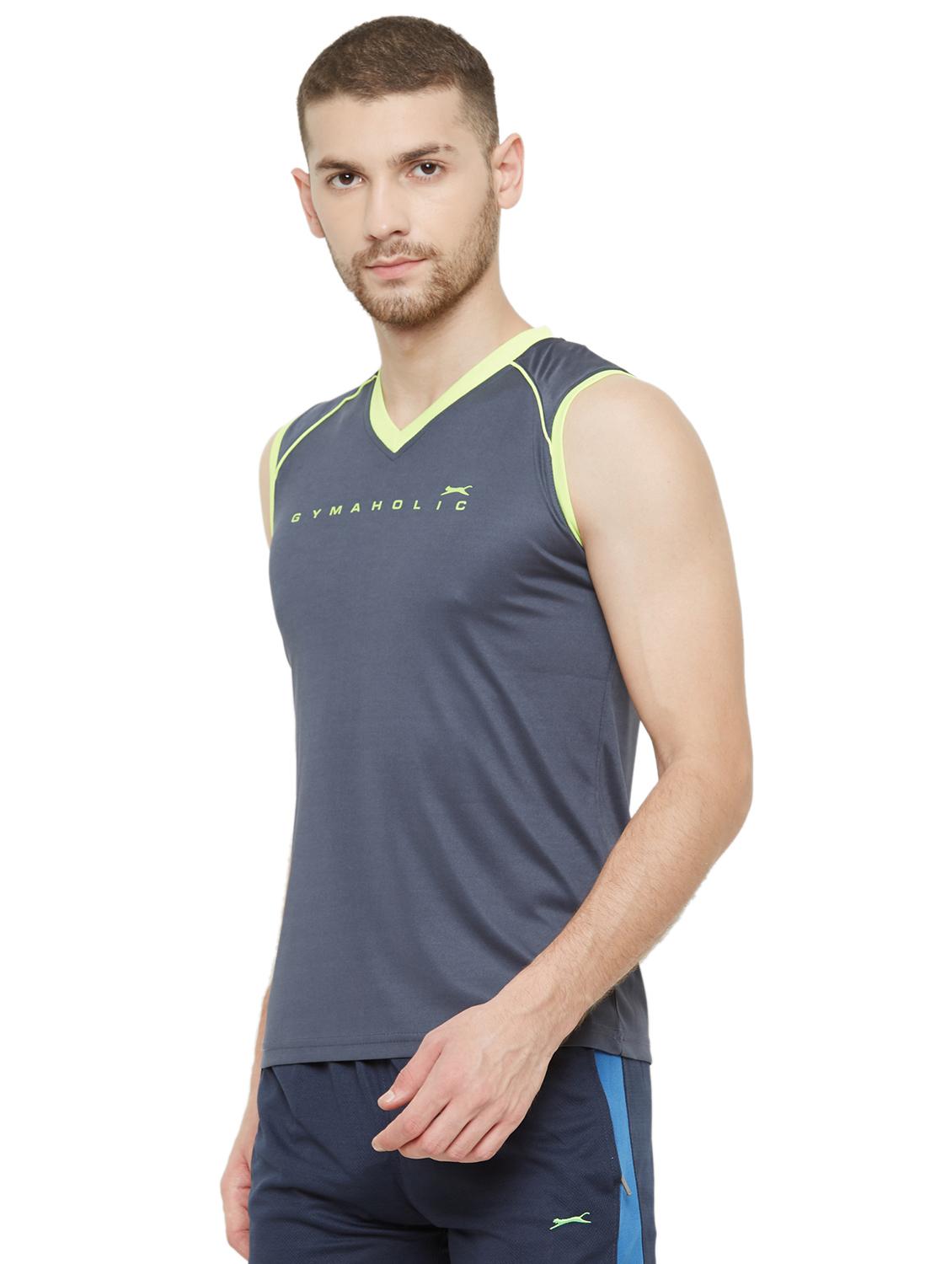 grey chest-printed t-shirt - 18430031 - Standard Image - 1