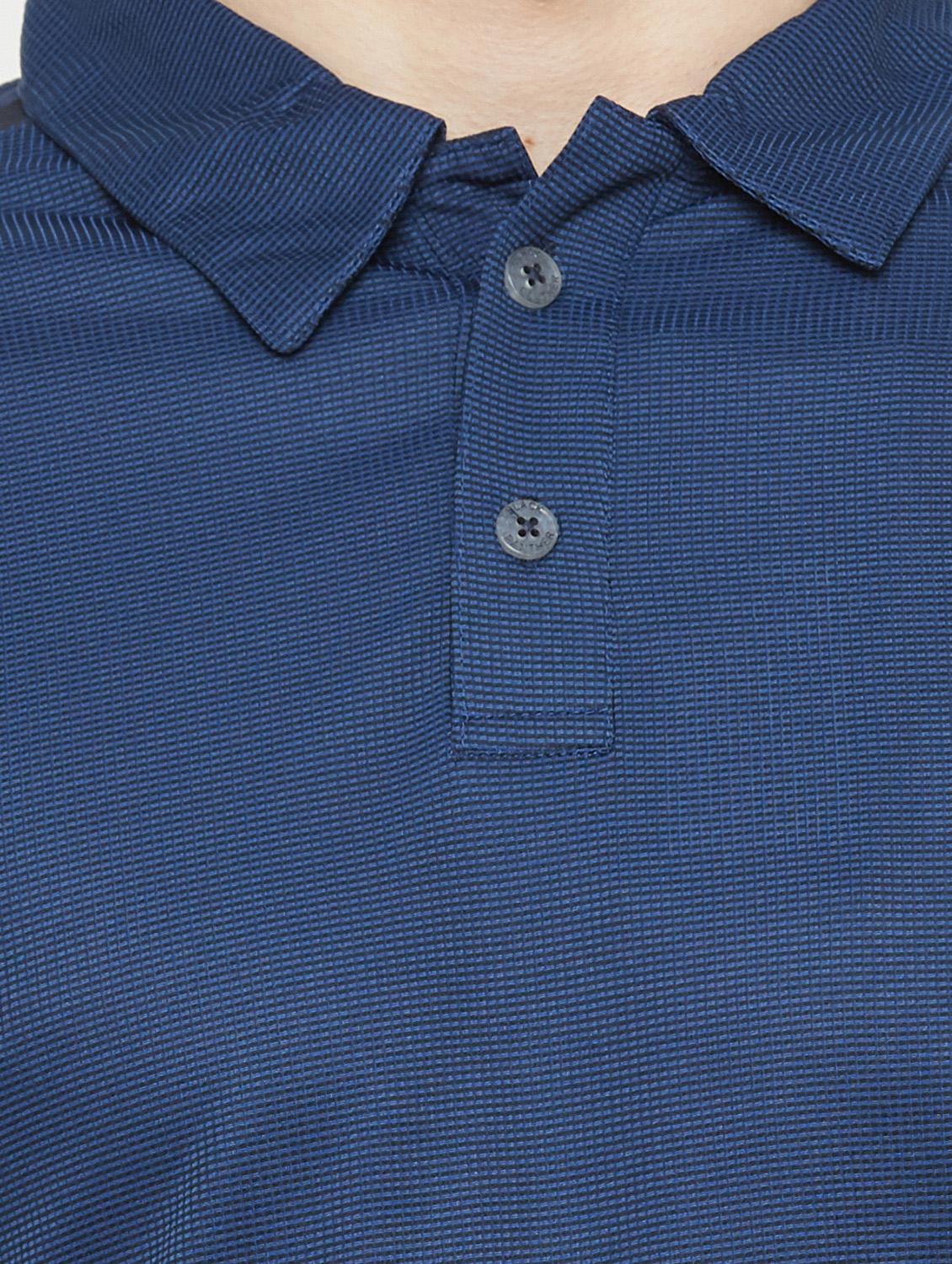 navy blue solid polo t-shirt - 18430038 - Standard Image - 4