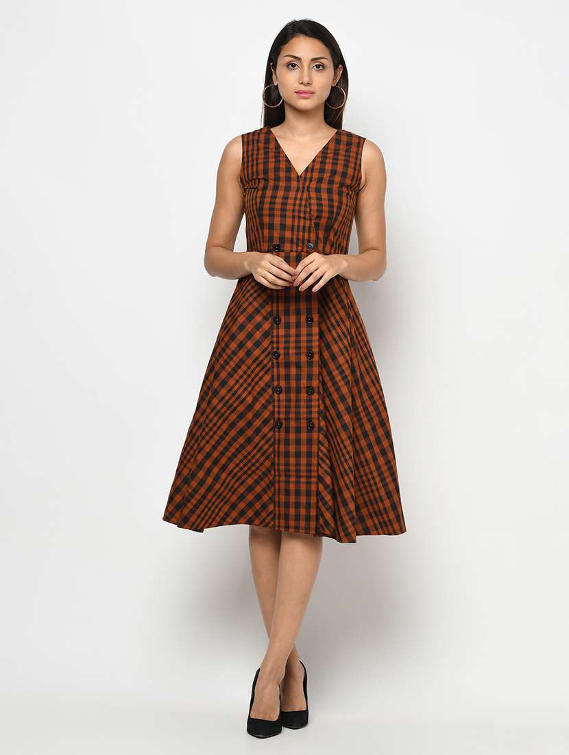 women's fit & flare printed dress