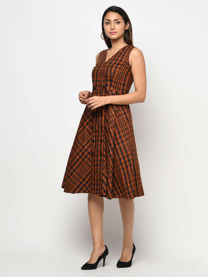 women's fit & flare printed dress - 18430164 -  Standard Image - 1