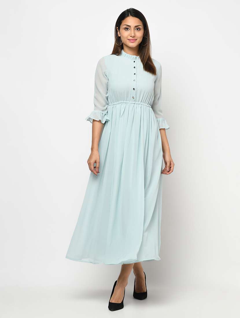 women's fit & flare solid dress