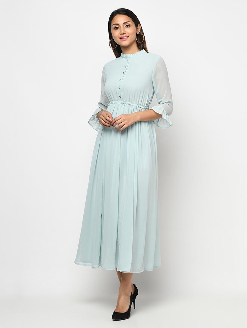 women's fit & flare solid dress - 18430165 -  Standard Image - 1