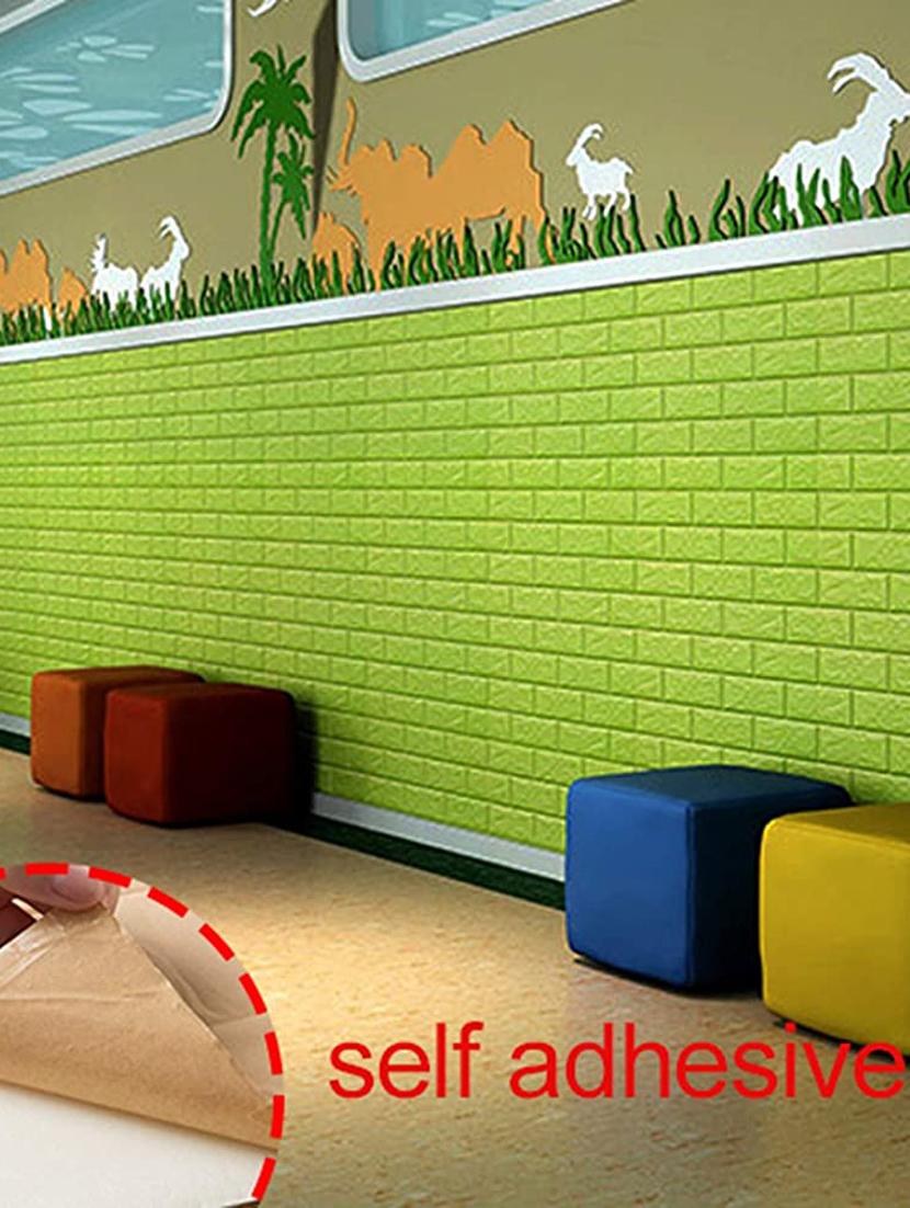 sky walls self adhesive wall decor | bricks 3d wallpaper |  water resistant | heat resistant (70cm x 77cm)  [pack of 1] - 18430391 -  Standard Image - 1