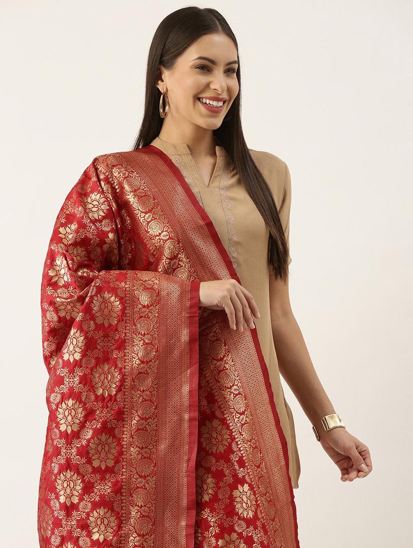 floral banarasi dupatta - 18430508 - Standard Image - 1
