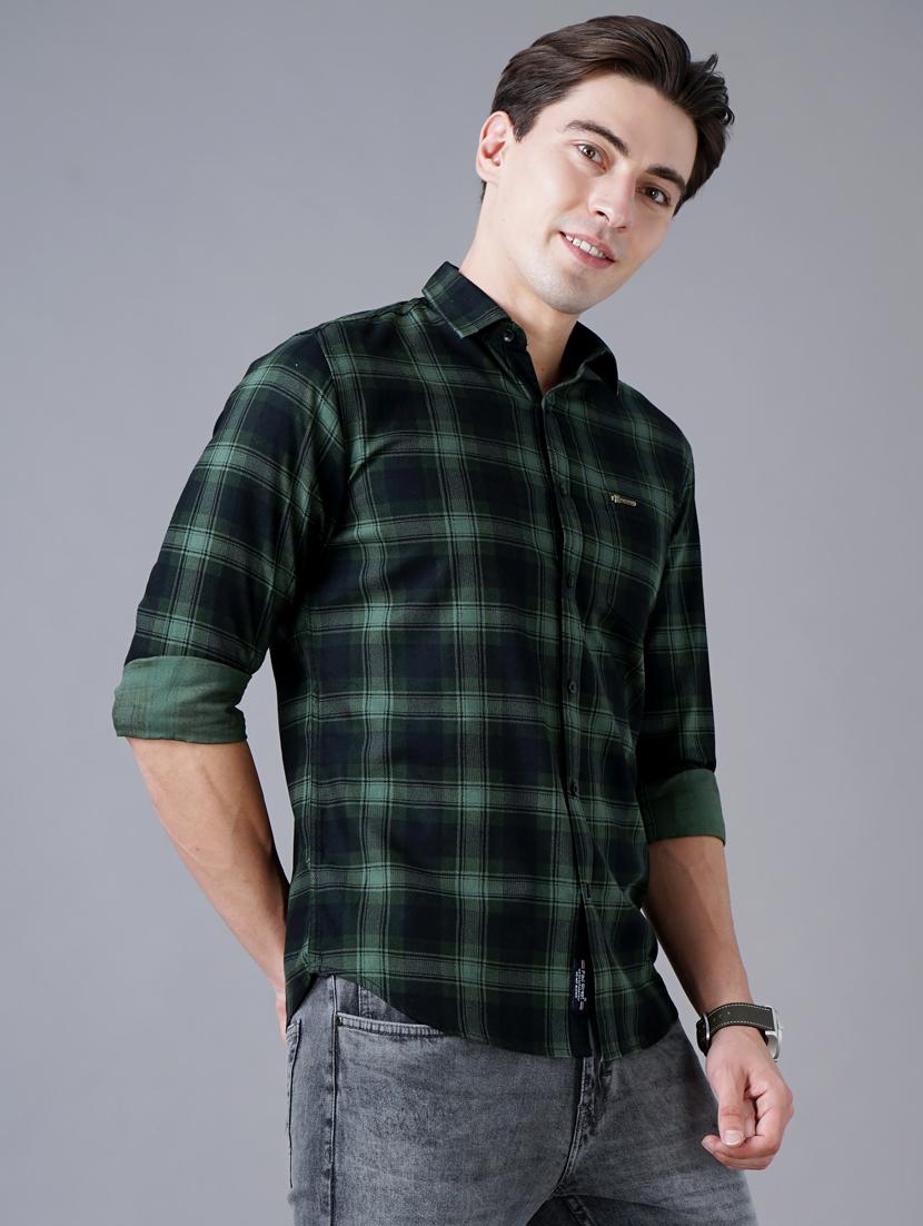 green checkered casual shirt - 18430869 - Standard Image - 1