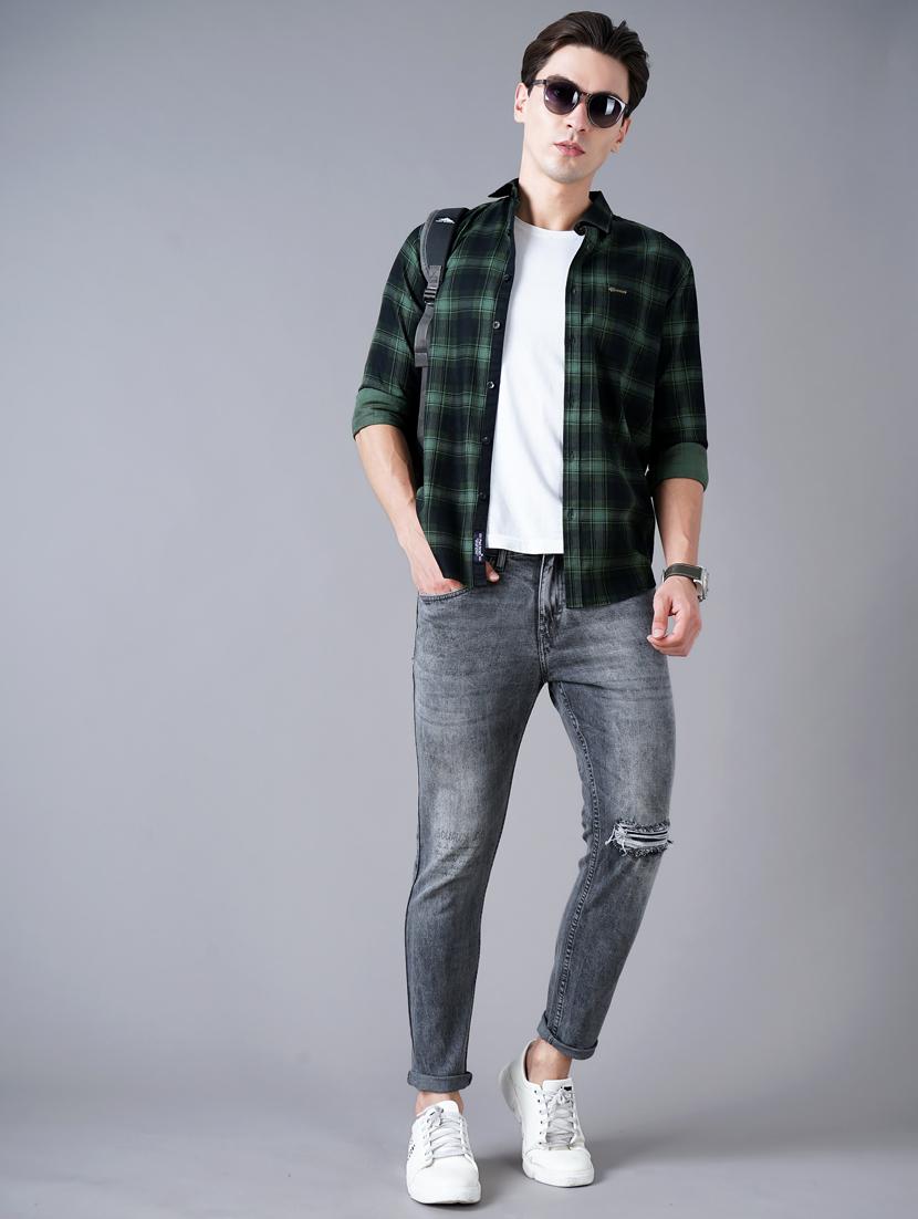 green checkered casual shirt - 18430869 - Standard Image - 4