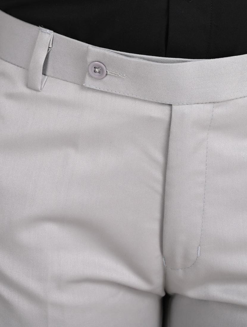 grey solid casual trouser - 18430936 - Standard Image - 4