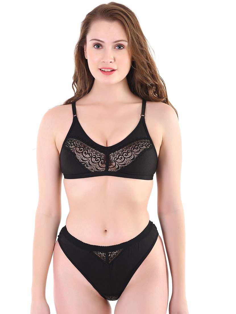 black lace bra and panty set - 18430944 - Zoom Image - 0