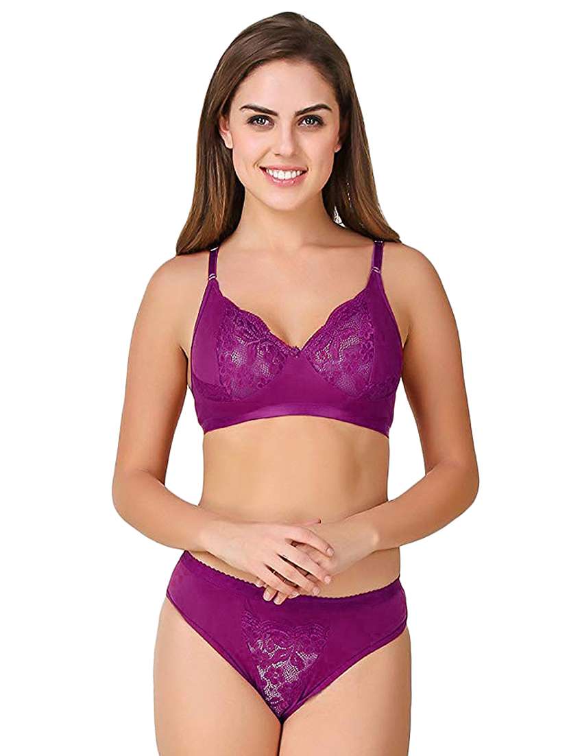 purple lace bra and panty set
