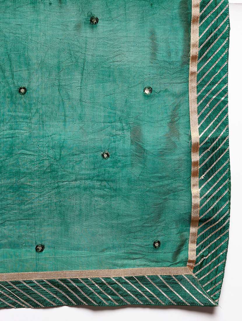 green silk blend dupatta - 18431148 -  Standard Image - 4