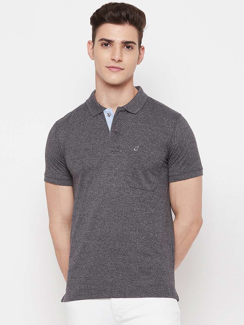 men solid polo neck t-shirt - 18431294 -  Zoom Image - 0