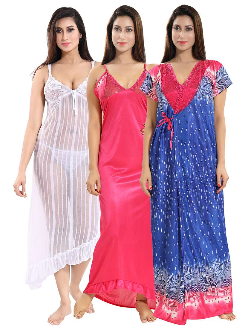 multicolored printed sleepwear robe set - 18431325 -  Zoom Image - 0