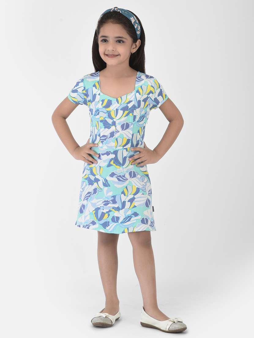 girls sweetheart neck short sleeves dress