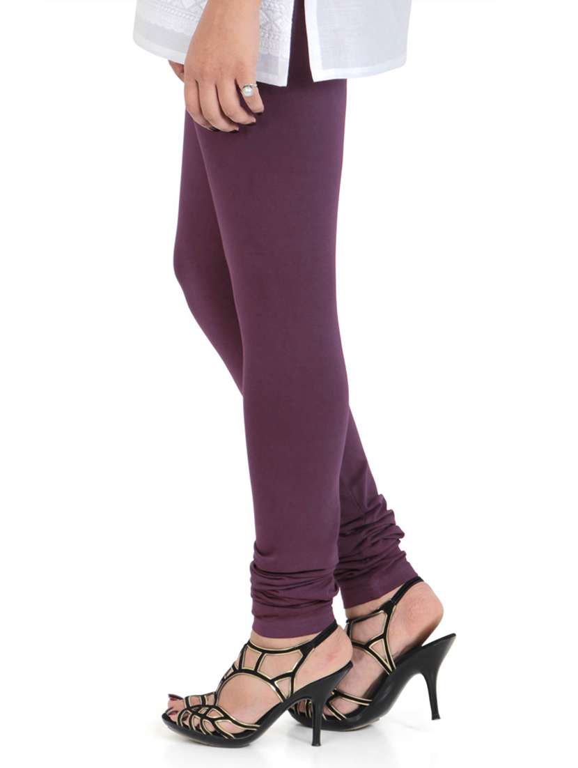 purple solid churidar - 18431814 - Standard Image - 1