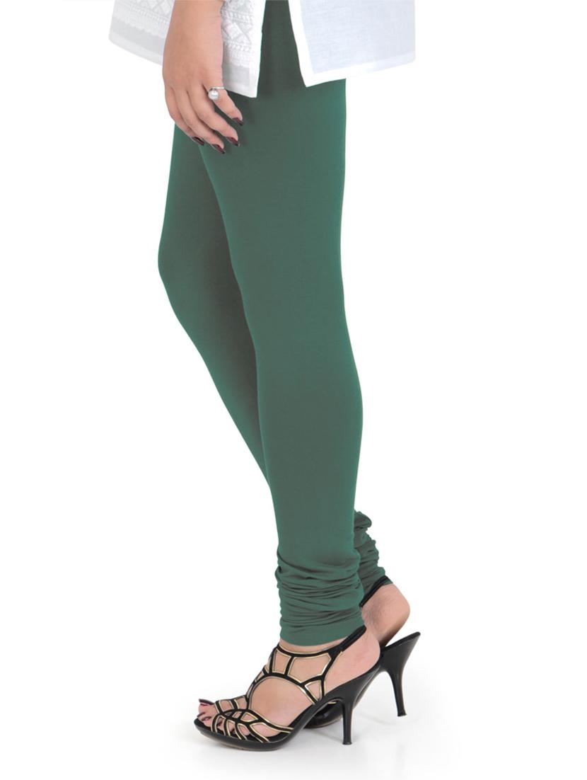 green solid churidar - 18431817 - Standard Image - 1