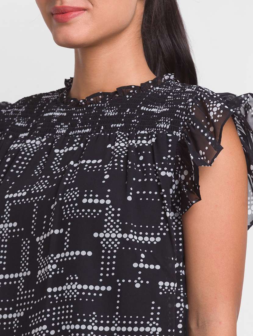 women's ruffle crew neck top - 18431907 -  Standard Image - 4