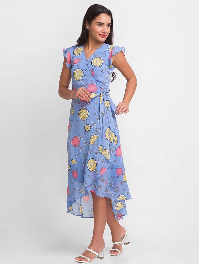 women's wrap printed dress - 18431990 -  Standard Image - 1