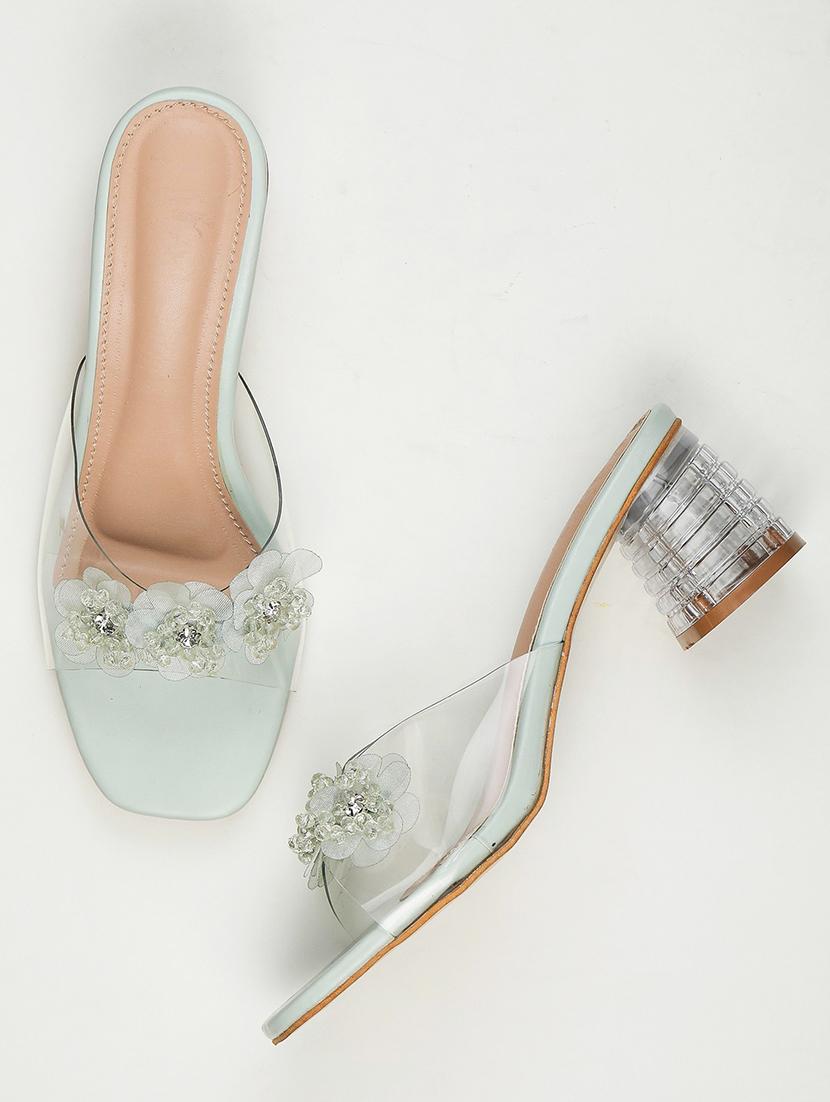 green patent leather slip on sandals - 18432202 - Standard Image - 1