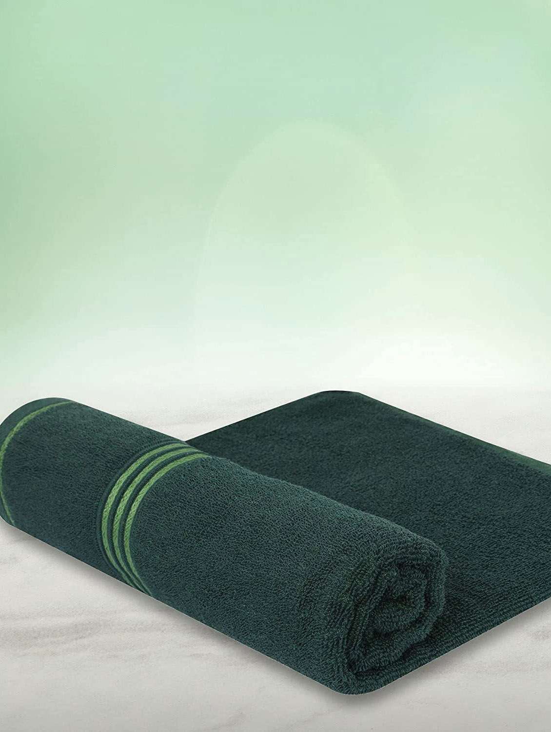 green solid bath towel