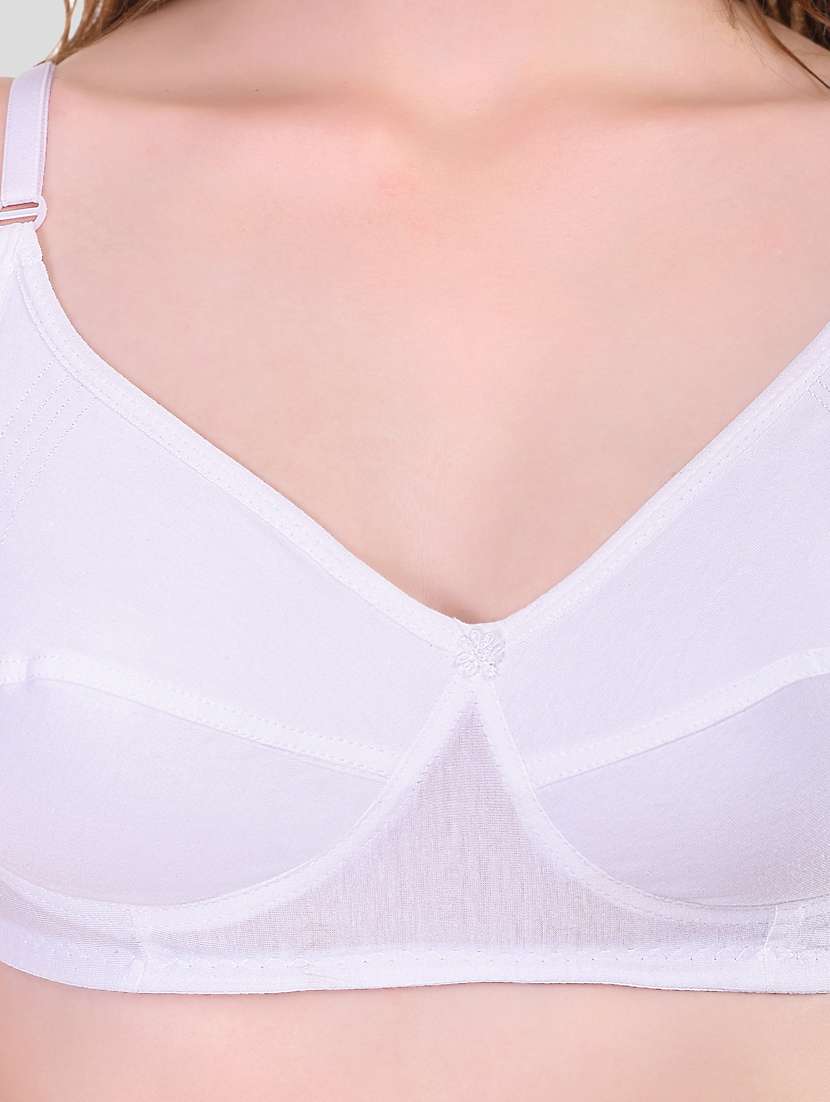 white solid regular bra - 18433491 - Standard Image - 4