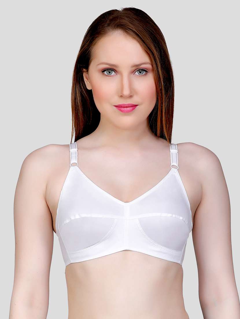 white solid regular bra