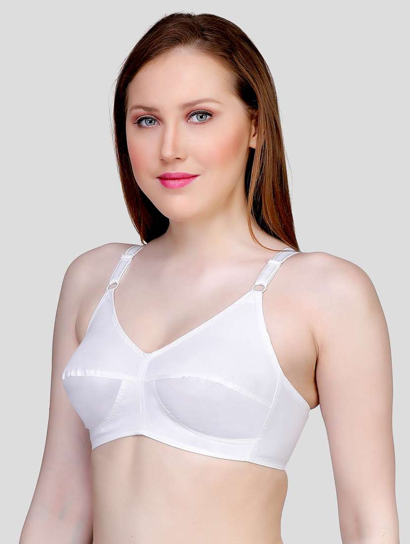 white solid regular bra - 18433494 - Standard Image - 1