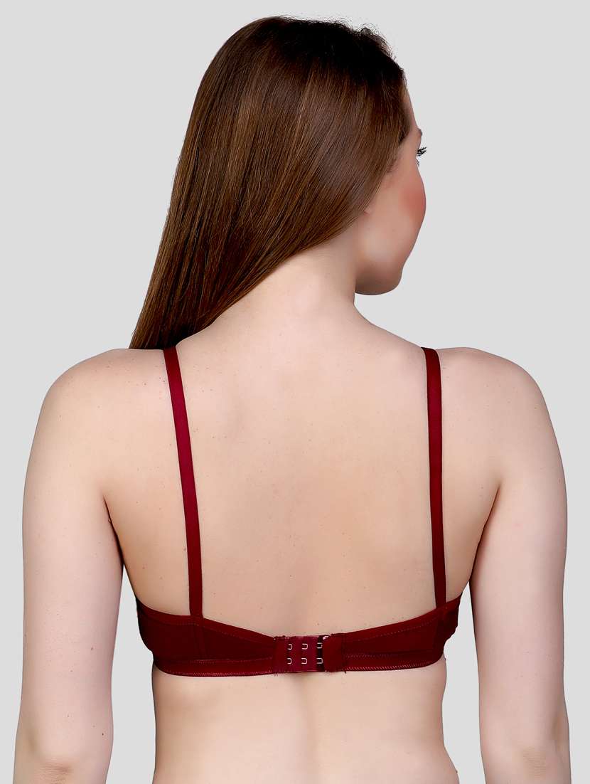 maroon solid regular bra - 18434311 - Standard Image - 4