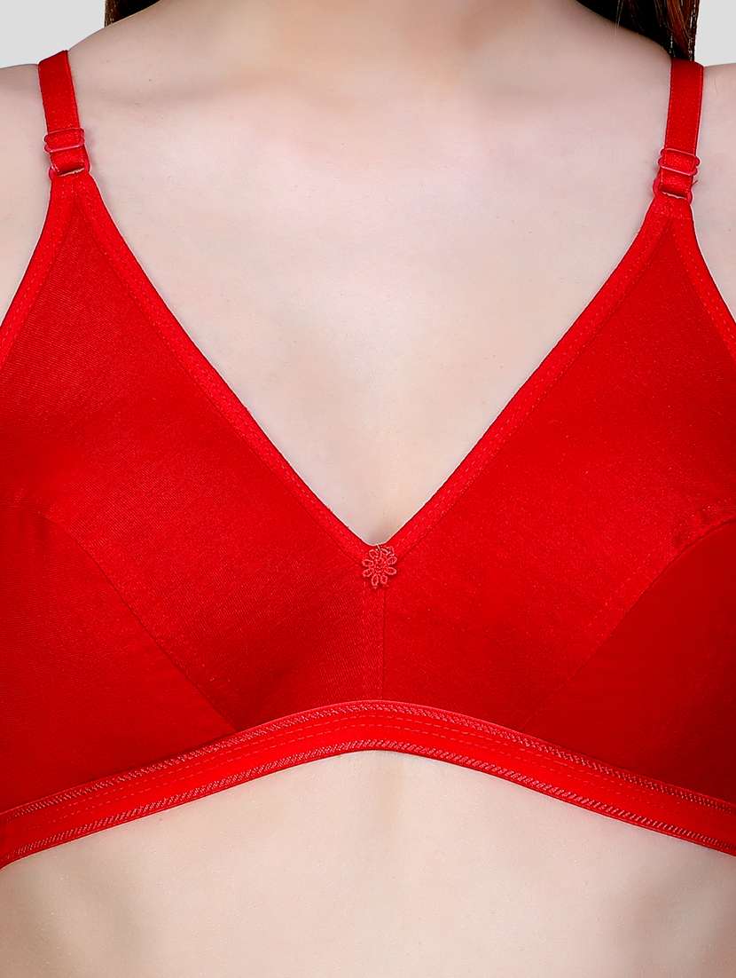 red solid regular bra - 18434312 - Standard Image - 4