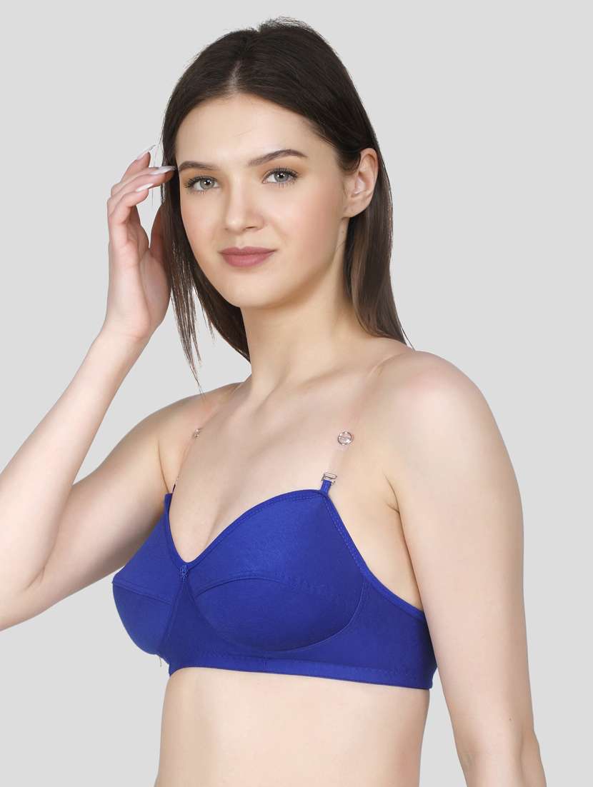 blue solid t-shirt bra - 18434341 - Standard Image - 1