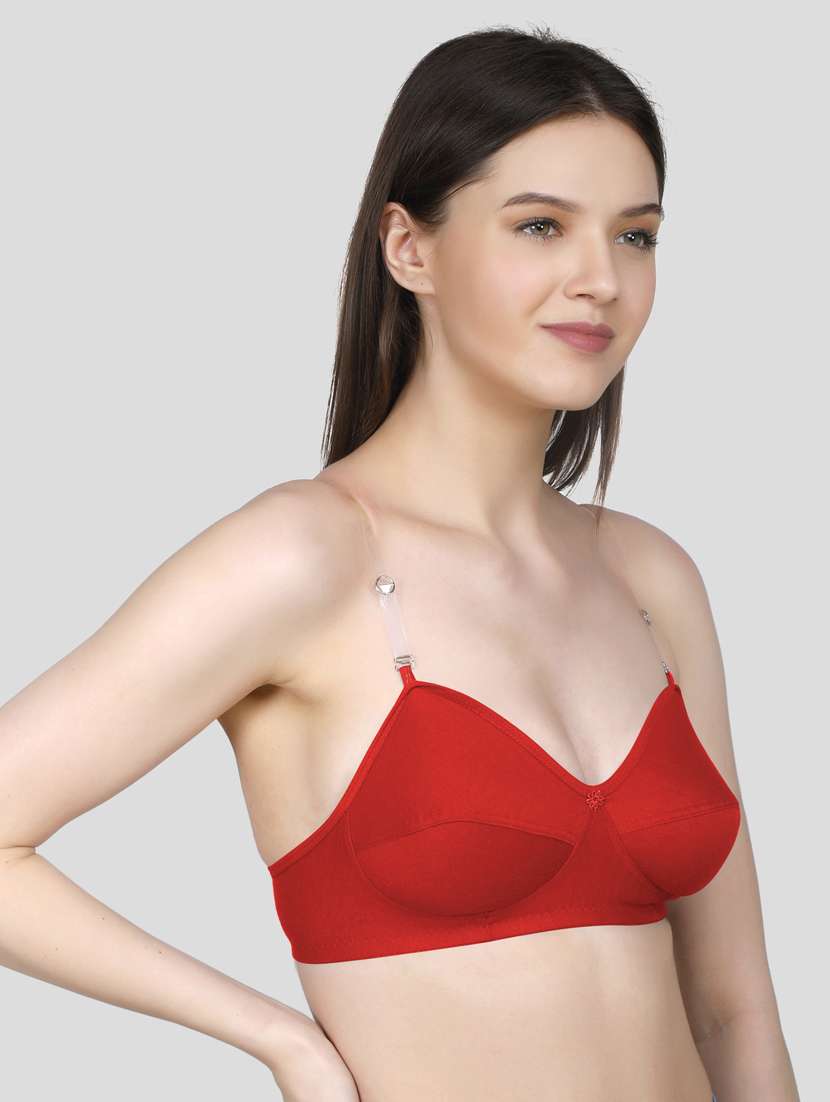 red solid regular bra - 18434344 -  Standard Image - 1
