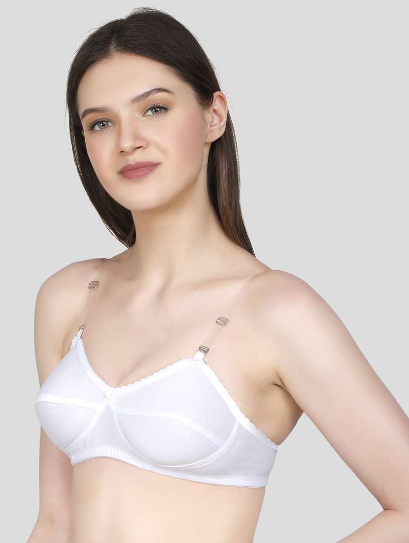 white solid regular bra - 18434345 - Standard Image - 1