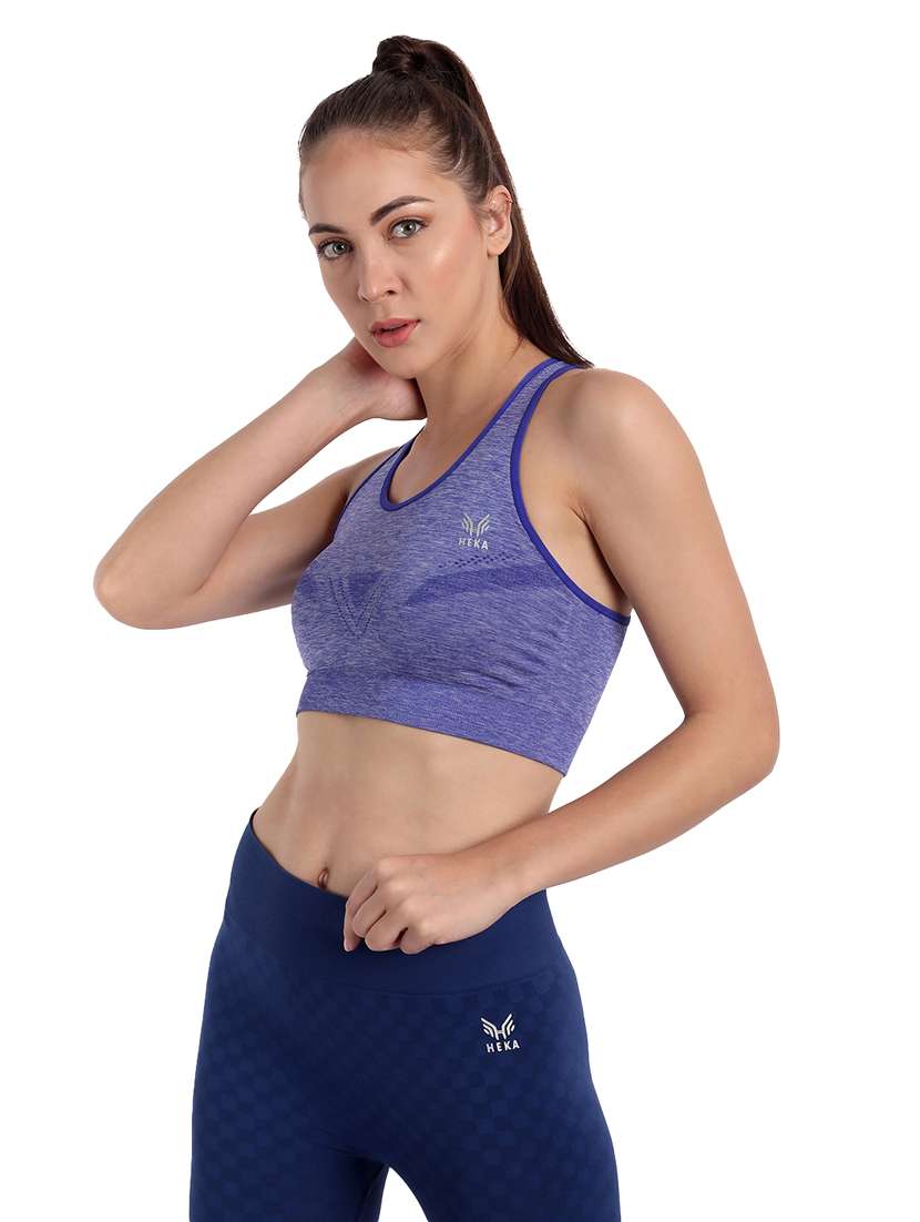 racer back melange sports bra